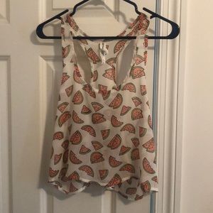 Flowy see through watermelon tank top